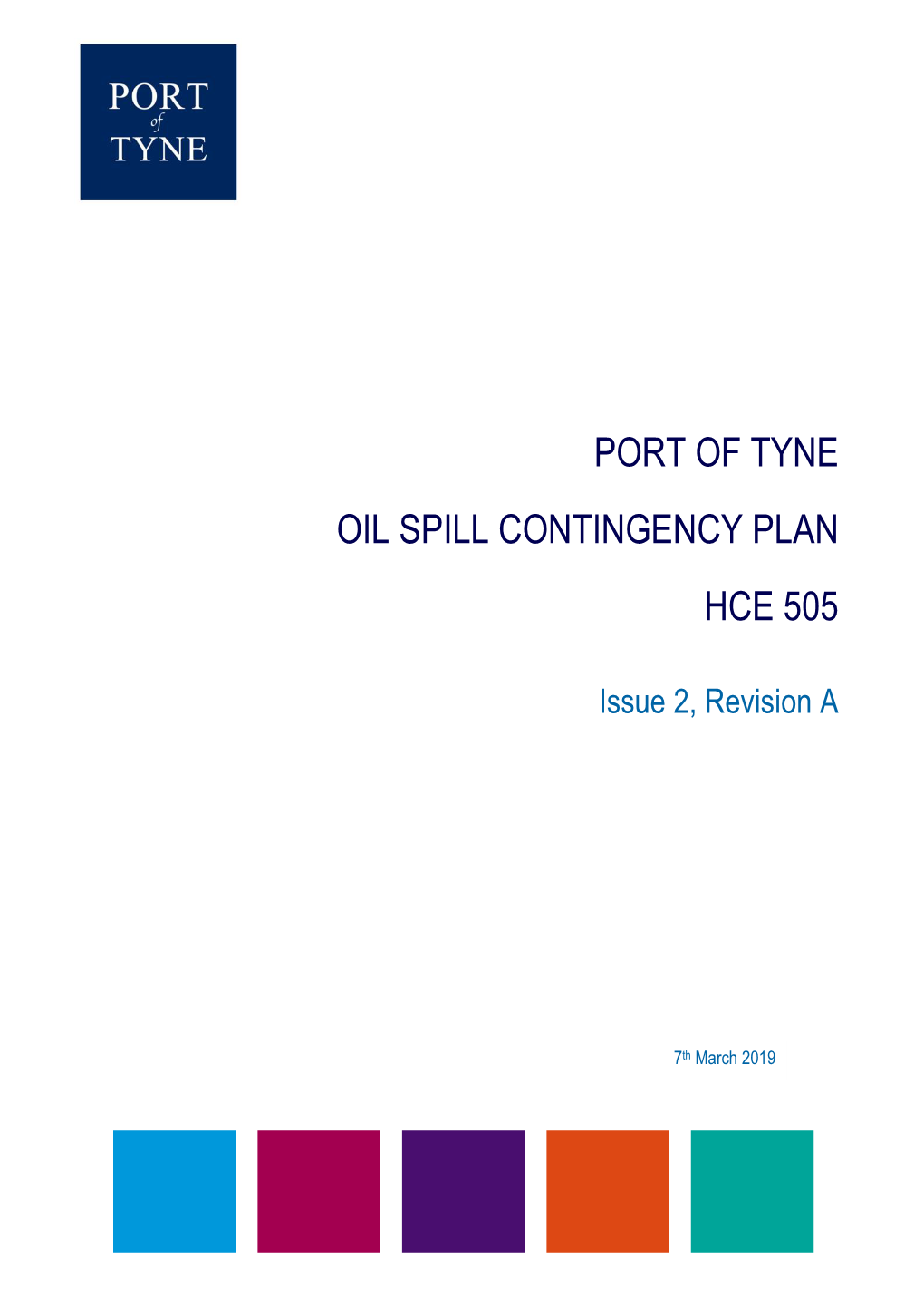 Port of Tyne Oil Spill Contingency Plan Hce