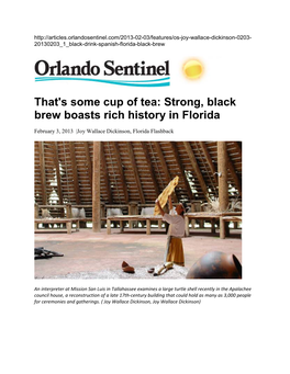 That's Some Cup of Tea: Strong, Black Brew Boasts Rich History in Florida