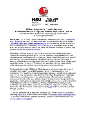 NSU Art Museum Fort Lauderdale and Consulate-General of Japan To