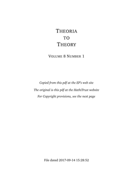 Theoria to Theory