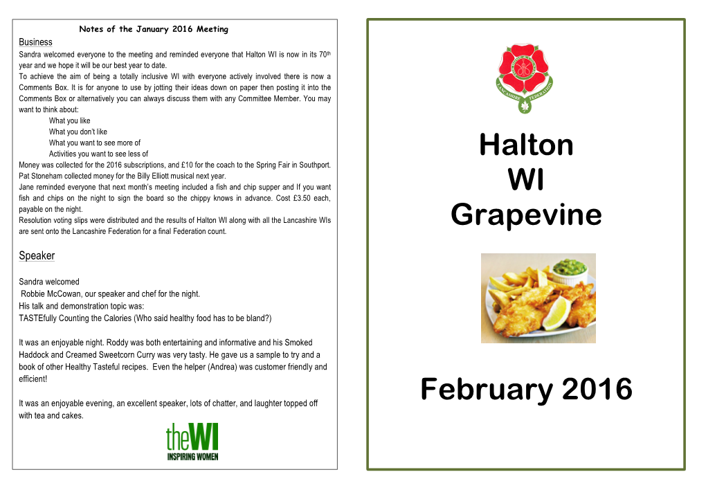 Halton WI Grapevine February 2016
