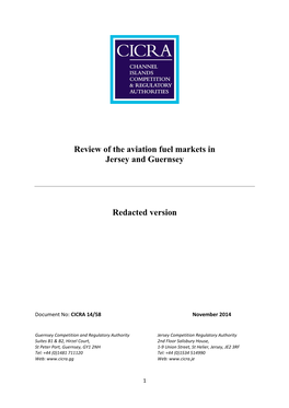 Review of the Aviation Fuel Markets in Jersey and Guernsey Redacted