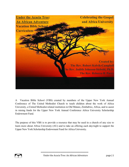 Under the Acacia Tree: Celebrating the Gospel an African Adventure and Africa University Vacation Bible School Curriculum