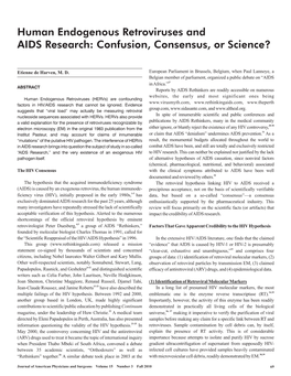 Human Endogenous Retroviruses and AIDS Research: Confusion, Consensus, Or Science?