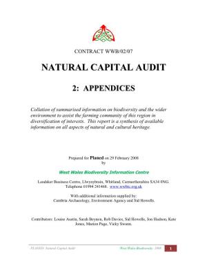 PLANED Natural Capital Audit – Appendices