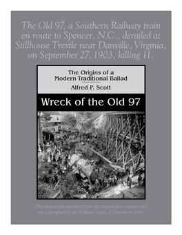The Origins of a Modern Traditional Ballad, "Wreck of the Old