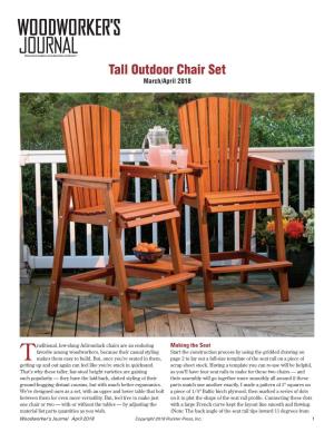 Tall Outdoor Chair Set Plans