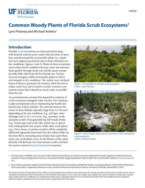 Common Woody Plants of Florida Scrub Ecosystems1 Lynn Proenza and Michael Andreu2
