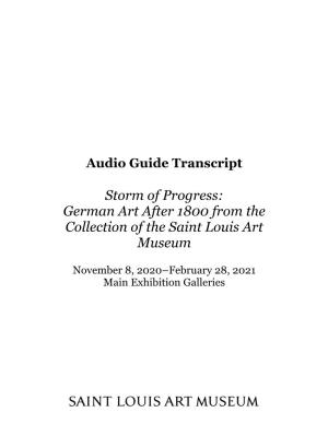 Storm of Progress: German Art After 1800 from the Collection of the Saint Louis Art Museum