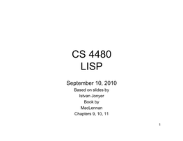 Cs 4480 Lisp