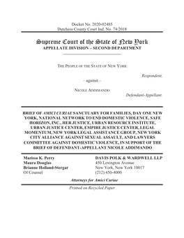 Supreme Court of the State of New York APPELLATE DIVISION – SECOND DEPARTMENT ______