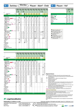 Zwickauzwickau Plauen Plauen - Adorf - Adorf - Cheb - Cheb Plauenplauen - Hof - Hof 1 Nicht 24., 25., 31