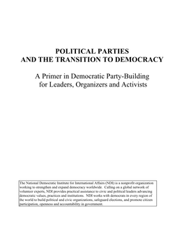 Political Parties and the Transition to Democracy