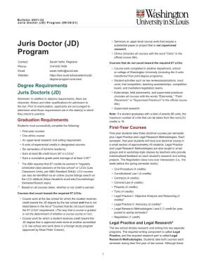 Juris Doctor (JD) Program (09/30/21)