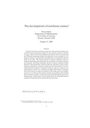 The Development of Nonlinear Science£