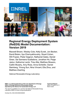 Regional Energy Deployment System (Reeds) Model Documentation