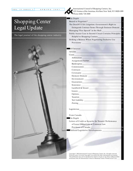 ICSC Legal Spring Issue 2003