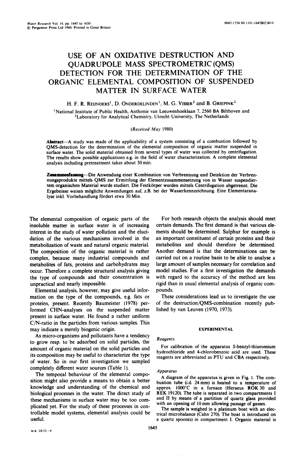 Use of an Oxidative Destruction And