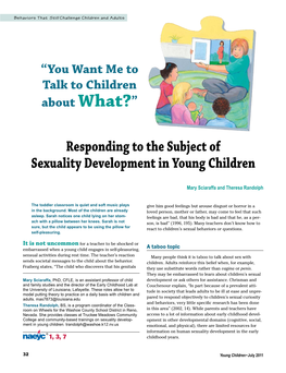Responding to the Subject of Sexuality Development in Young Children