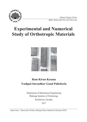 Experimental and Numerical Study of Orthotropic Materials