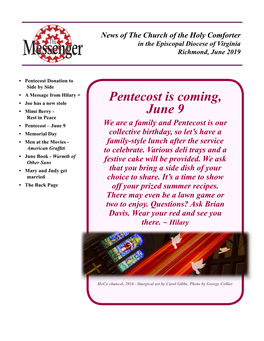 Pentecost Is Coming, June 9