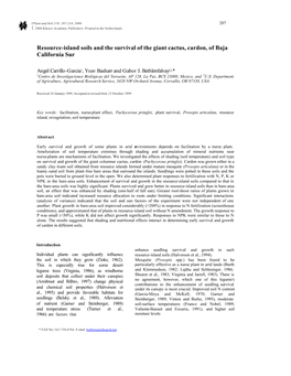 Resource-Island Soils and the Survival of the Giant Cactus, Cardon, of Baja California Sur