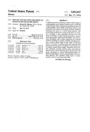 United States Patent (19) 11 3,854,947 Ritchey (45) Dec