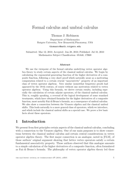 Formal Calculus and Umbral Calculus