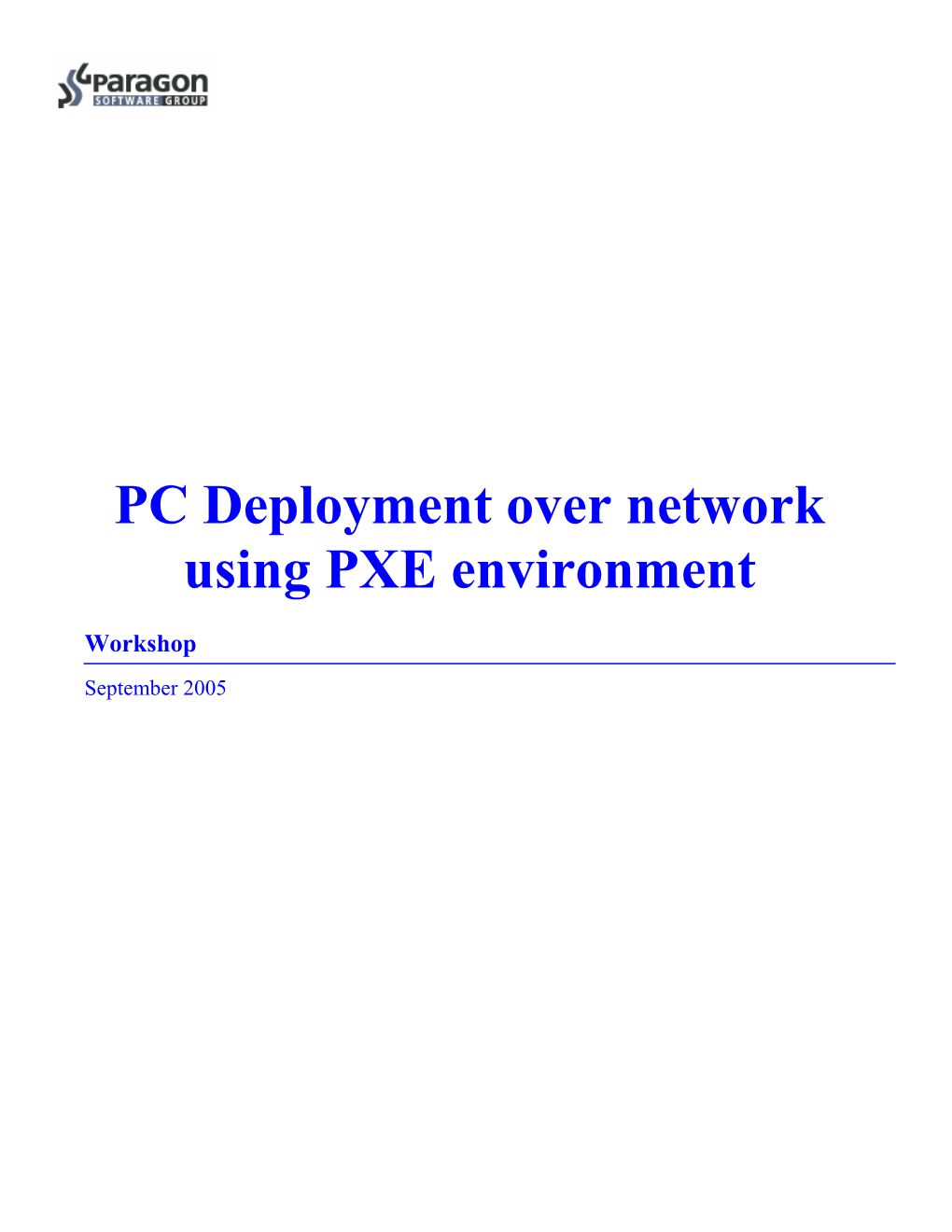 PC Deployment Over Network Using PXE Environment