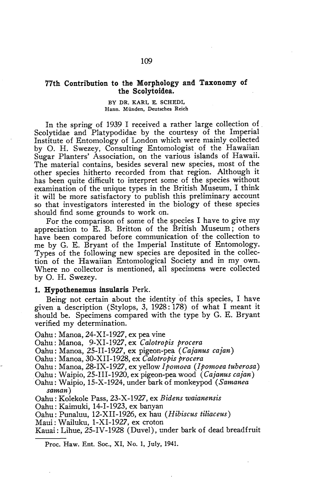 77Th Contribution to the Morphology and Taxonomy of in the Spring Of