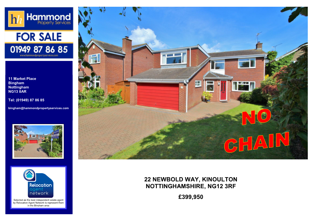 22 Newbold Way, Kinoulton Nottinghamshire, Ng12 3Rf