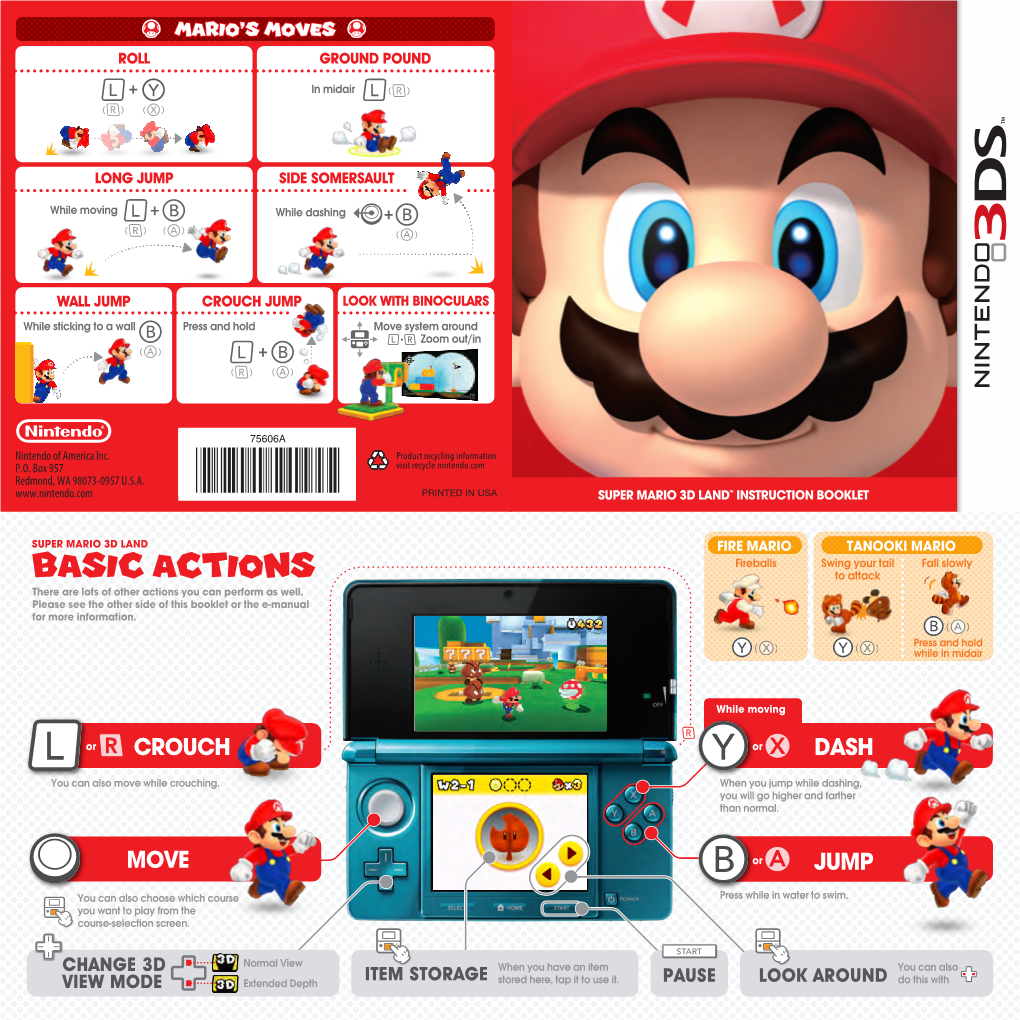 Super Mario 3D Landtm Instruction Booklet