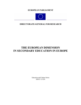 The European Dimension in Secondary Education in Europe