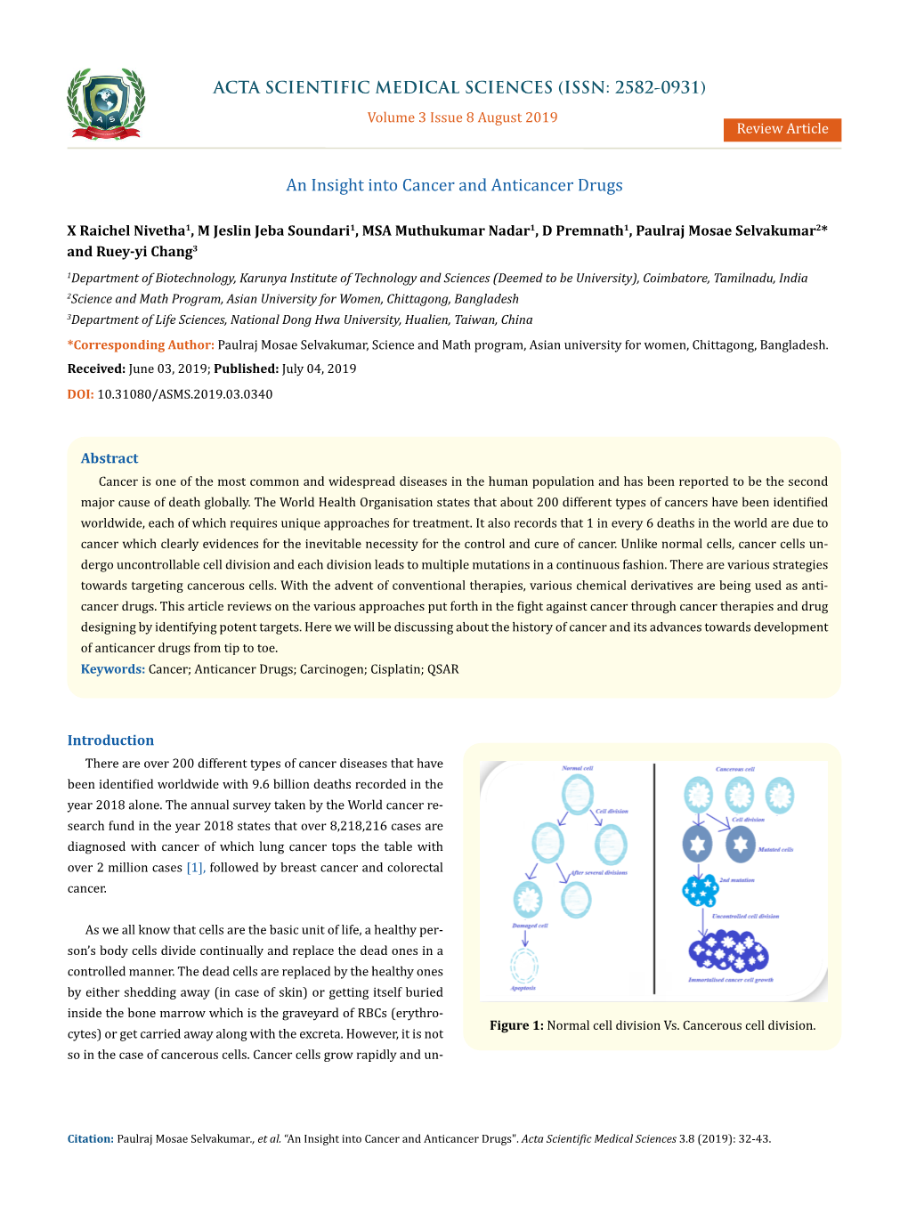 An Insight Into Cancer and Anticancer Drugs