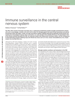 Immune Surveillance in the Central Nervous System