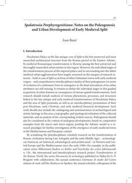 Spalatensia Porphyrogenitiana: Notes on the Poleogenesis and Urban Development of Early Medieval Split