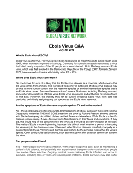 Ebola Virus Q&A