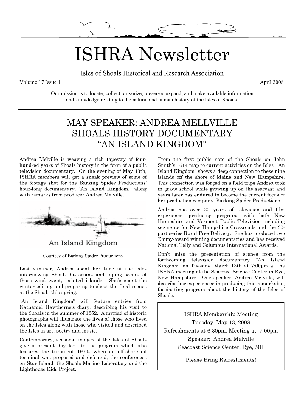 ISHRA Newsletter 4-08.Pub