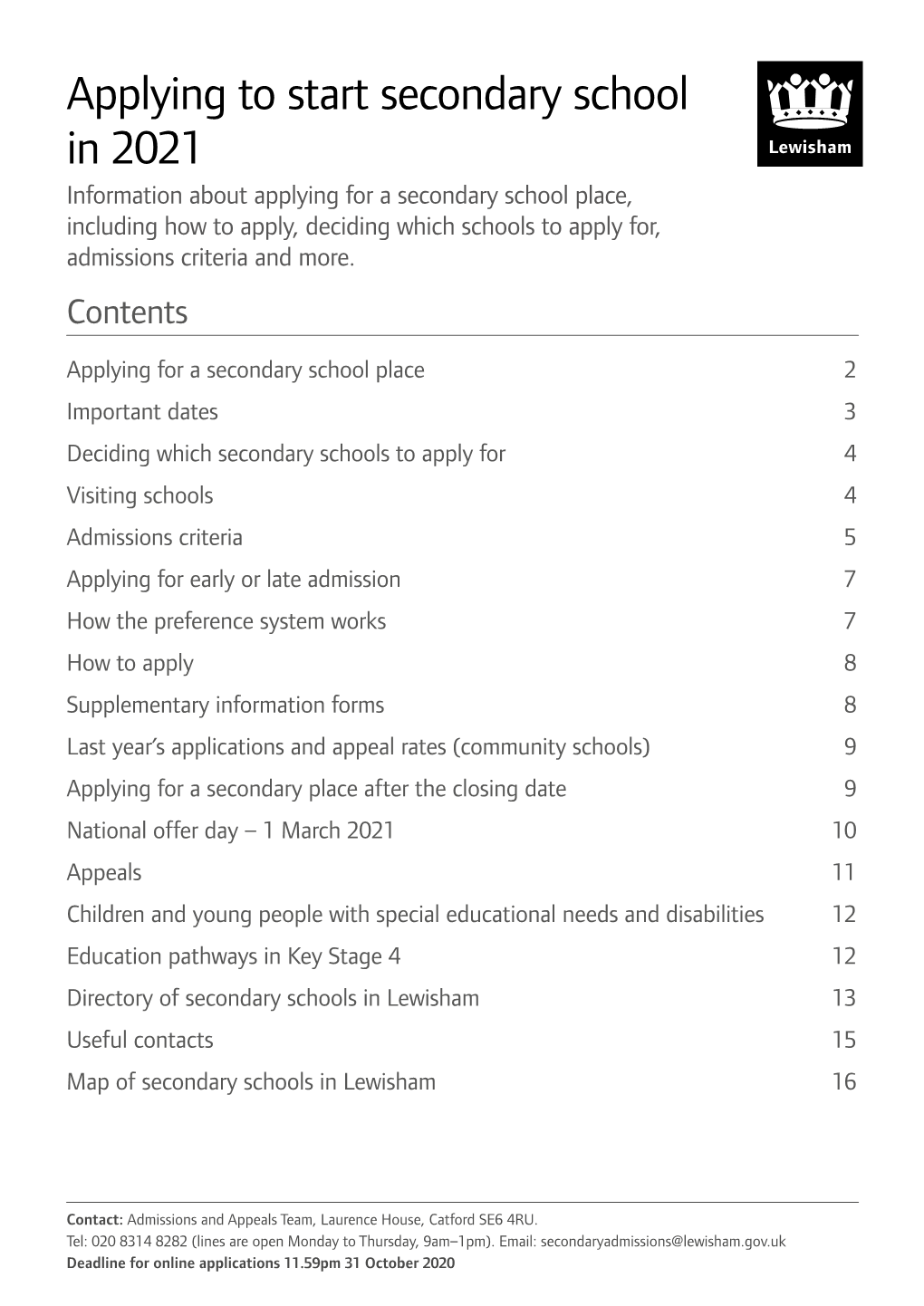Secondary School Admissions