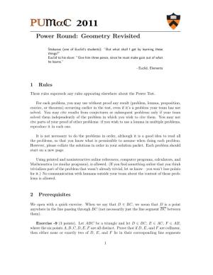 Power Round: Geometry Revisited