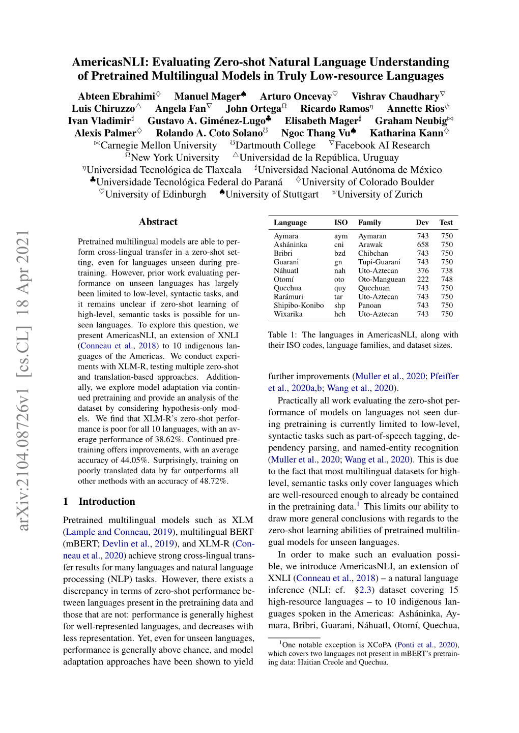 Arxiv:2104.08726V1 [Cs.CL] 18 Apr 2021