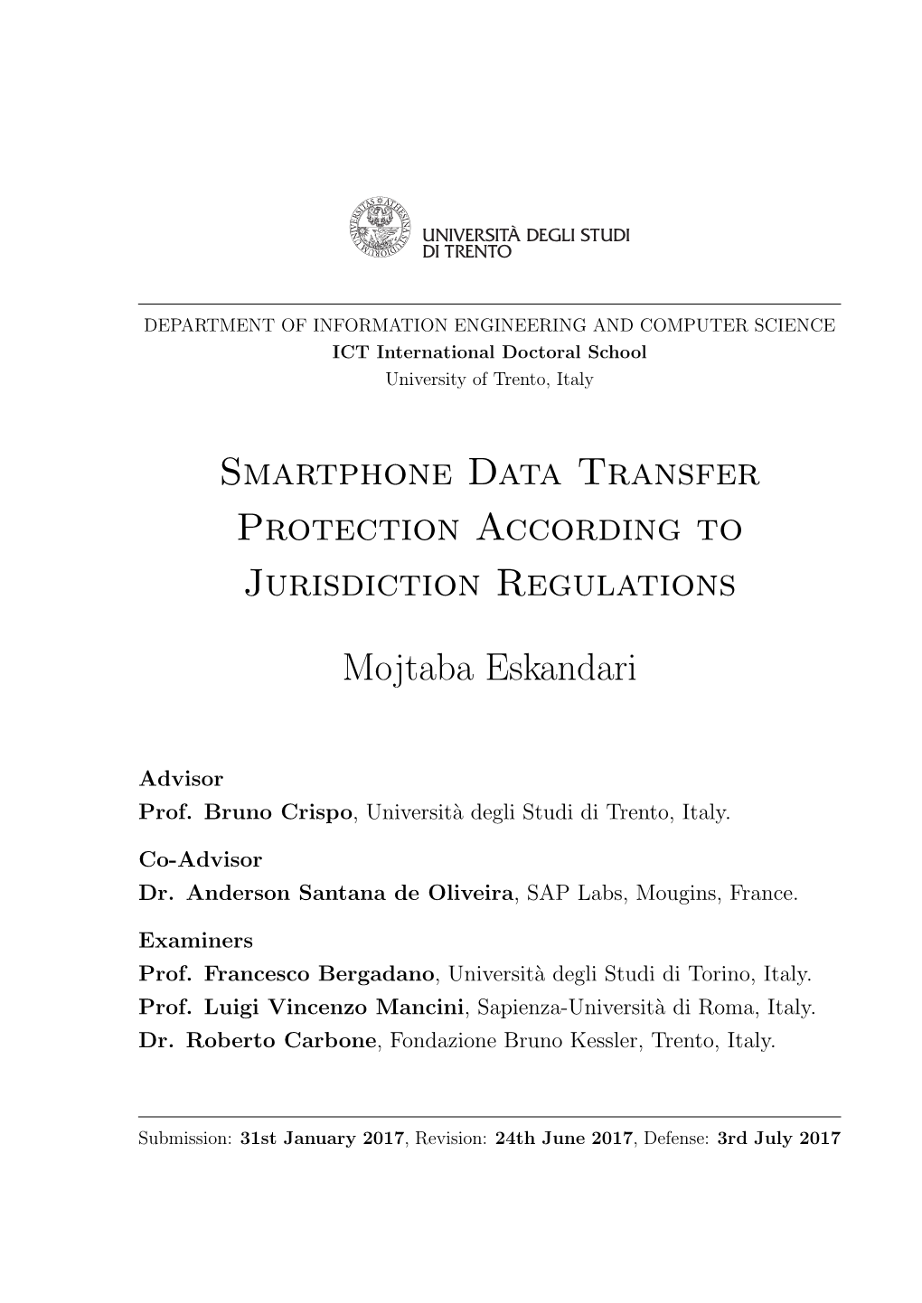 Smartphone Data Transfer Protection According to Jurisdiction Regulations