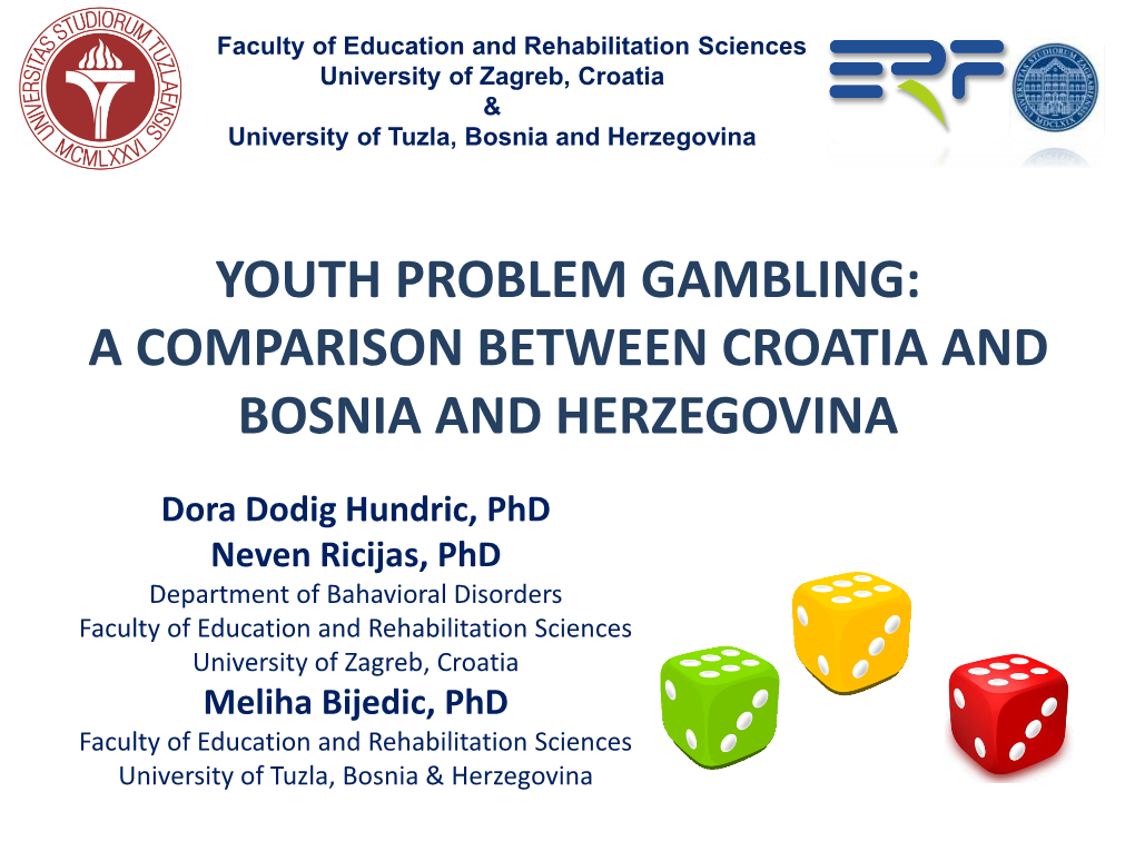 Youth Problem Gambling: a Comparison Between Croatia and Bosnia and Herzegovina