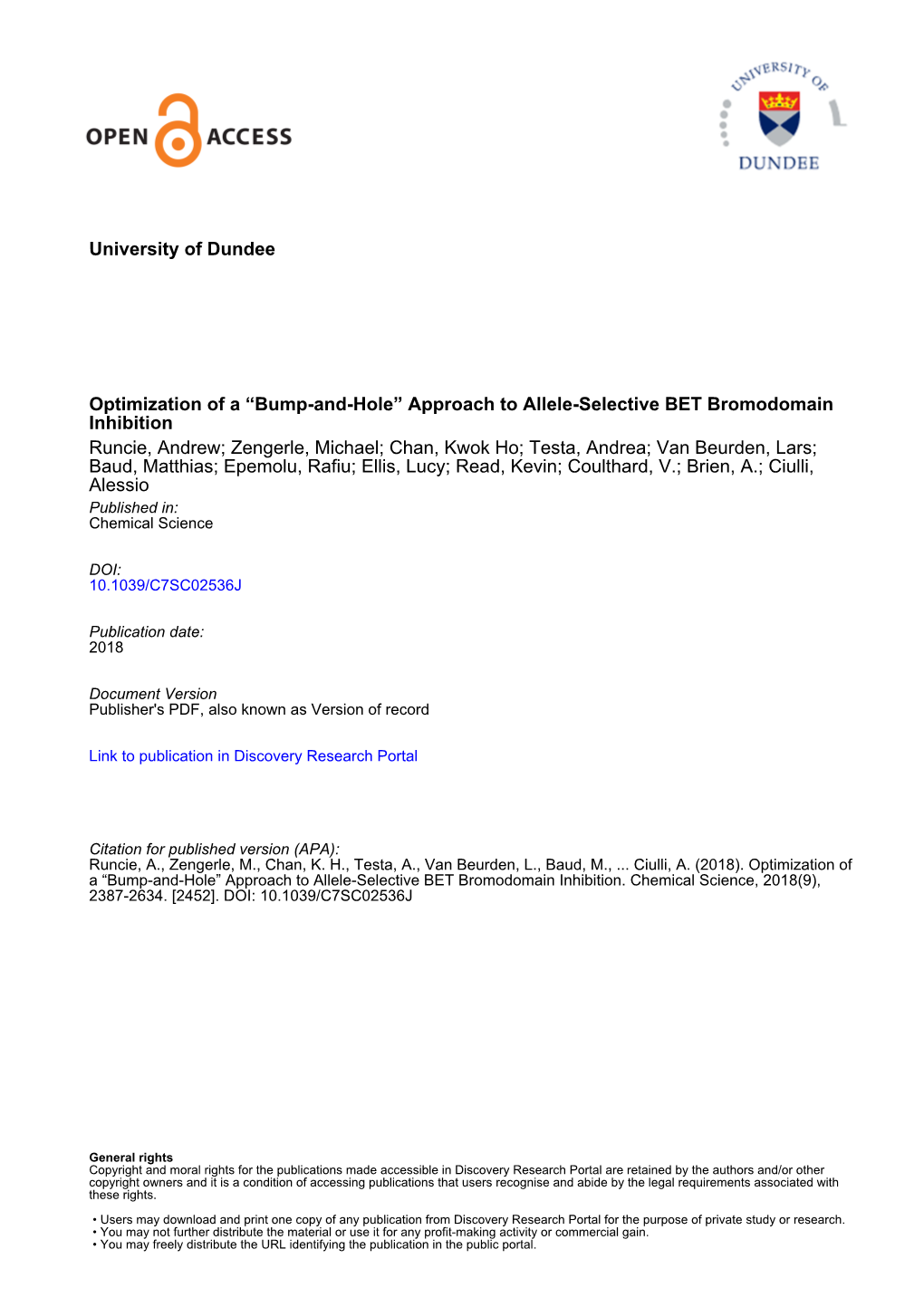 Approach to Allele-Selective BET Bromodomain Inhibition