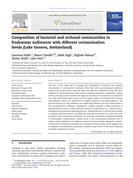 Composition of Bacterial and Archaeal Communities in Freshwater Sediments with Different Contamination Levels (Lake Geneva, Switzerland)