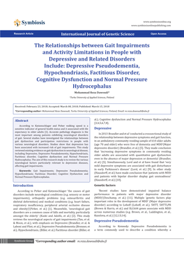 Depressive Pseudodementia, Hypochondriasis, Factitious