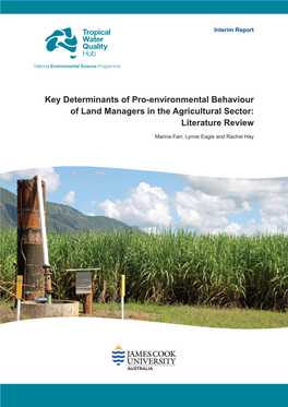 Key Determinants of Pro-Environmental Behaviour of Land Managers in the Agricultural Sector: Literature Review