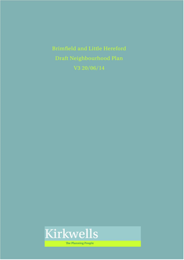 Brimfield and Little Hereford Draft Neighbourhood Plan – Third Draft