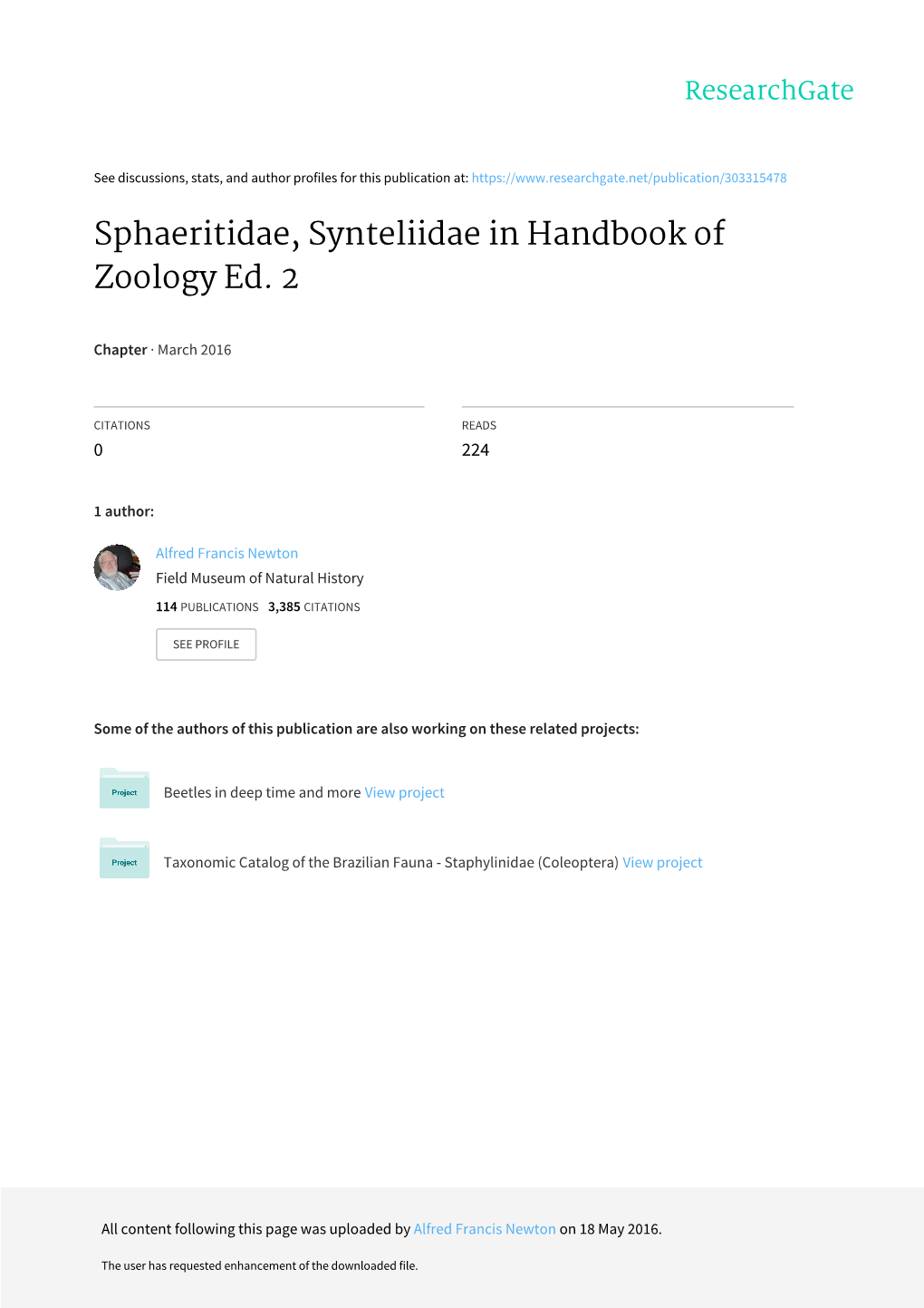 Sphaeritidae, Synteliidae in Handbook of Zoology Ed. 2