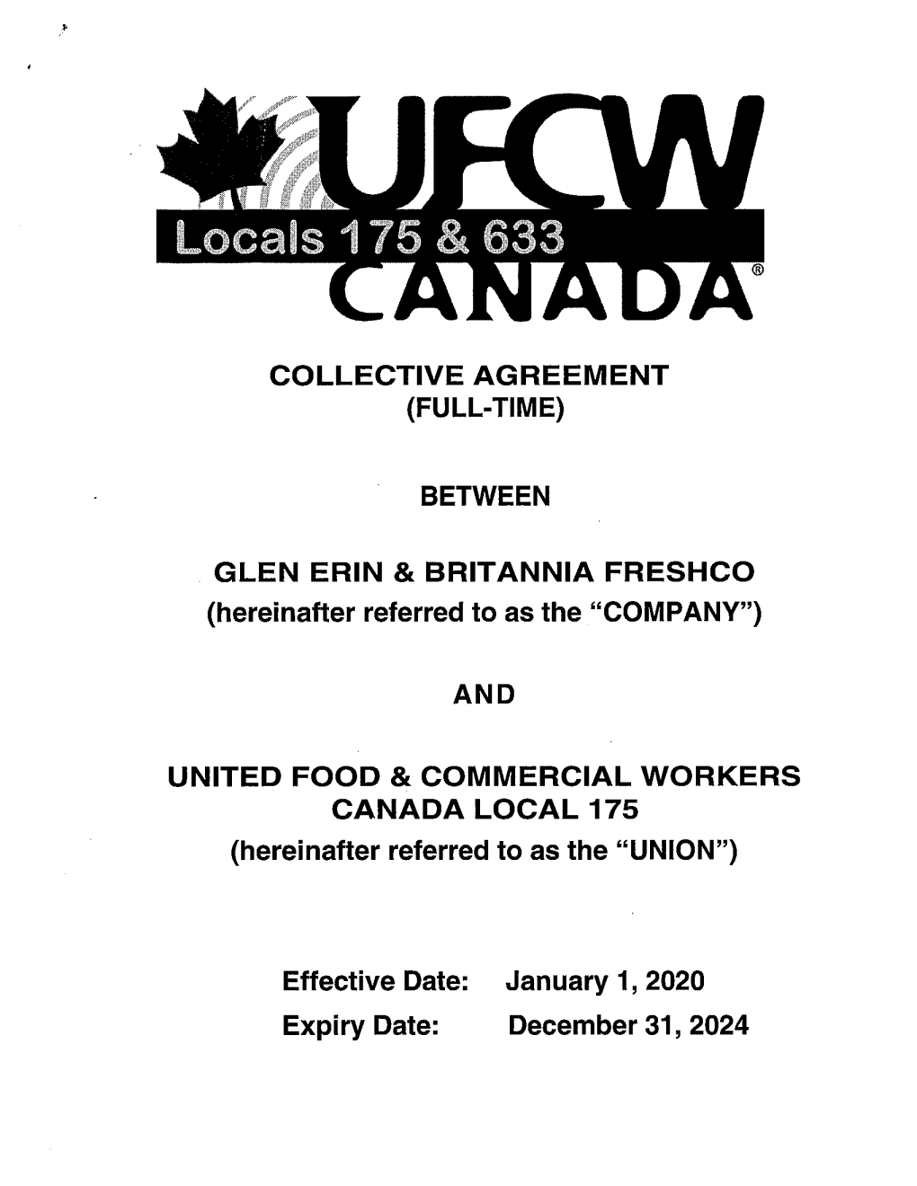Collective Agreement (Full-Time)